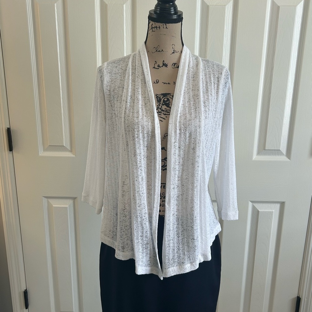 Tan jay petite Lightweight Open-Front White Cardigan